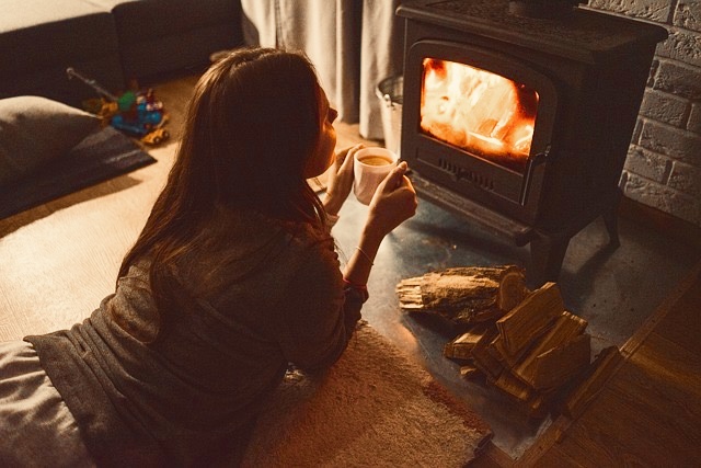 Fireside woman